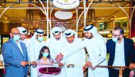 Feroz Moideen, CEO of Hyatt Plaza Mall, and Ali Ahmed Al Korbi, Manager of Lulea Jewelry Company, with other officials during the opening of the Lulea Jewelry. 