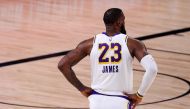 LeBron James #23 of the Los Angeles Lakers during the fourth quarter against the Houston Rockets in Game Five of the Western Conference Second Round during the 2020 NBA Playoffs at AdventHealth Arena at the ESPN Wide World Of Sports Complex on September 1