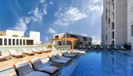 A view of Alwadi Hotel MGallery’s poolside area in Doha.