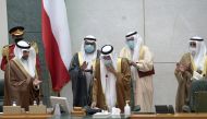 FILE PHOTO: Kuwait's new Emir Nawaf al-Ahmad al-Sabah takes the oath of office at the parliament, in Kuwait City, Kuwait September 30, 2020. REUTERS/Stephanie McGehee/File Photo