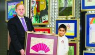 Nasser Al Emadi, a student of Qatar Academy - Msheireb, gifts his art to Mandarin Oriental, Doha in honour of Qatar National Day 2020.