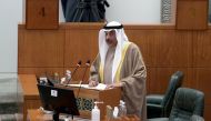 Kuwait's Prime Minister Sheikh Sabah al-Khalid al-Sabah speaks at the first parliament session held after elections, in Kuwait City, Kuwait December 15, 2020. REUTERS/Stephanie McGehee/File Photo