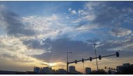 Cloudy Qatari sky this evening. Pic: Abdul Basit / The Peninsula