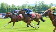 The Al Mamoura Partnership-owned colt in action yesterday 