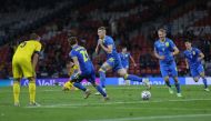 Soccer Football - Euro 2020 - Round of 16 - Sweden v Ukraine - Hampden Park, Glasgow, Scotland, Britain - June 29, 2021 Ukraine's Artem Dovbyk celebrates scoring their second goal Pool via REUTERS/Robert Perry
