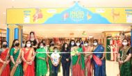 Dr. Alpna Mittal, wife of the Indian Ambassador, inaugurating Indian Silk and Ethnic Wear Festival at Lulu Hypermarket, Al Gharafa branch, yesterday.