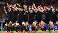 The All Blacks perform the Haka before the Round 4 Rugby Championship match between the Argentina Pumas and the New Zealand All Blacks at Suncorp Stadium in Brisbane, Australia, September 18, 2021. AAP Image/Darren England