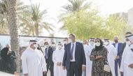 Chairperson of Qatar Museums H E Sheikha Al Mayassa bint Hamad bin Khalifa Al Thani; Chairman of the Board and Chief Executive Officer at TotalEnergies, Patrick Pouyanné; Ashghal President H E Dr. Eng. Saad bin Ahmad Al Muhannadi; and others at the launch