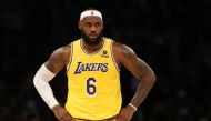 Los Angeles Lakers forward LeBron James (6) during the game against the Golden State Warriors at Staples Center. The Warriors won 111-99. Mandatory Credit: Kiyoshi Mio-USA TODAY Sports