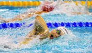 Action during the opening day of the FINA World Cup Doha 2021 at the Hamad Aquatic Centre, yesterday.