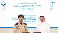 CNA-Q’s President Dr. Salem Al Naemi and Director of the Police Institute, Colonel Ali Saud Al Hanzab, after signing the MoU.