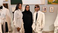 Chairperson of Qatar Museums H E Sheikha Al Mayassa bint Hamad bin Khalifa Al Thani with Pierpaolo Piccioli and Naomi Campbell. PIC: Craig Barritt/Getty Images for Qatar Museums