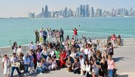 Participants during an activity of QIAF at Corniche.