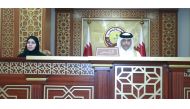 Shura Council Speaker H E Hassan bin Abdullah Al Ghanem chairing the session of Council, yesterday.