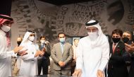 Minister of Sports and Youth H E Salah bin Ghanem Al Ali inauguratings the Oasis of Manufacturers and Innovators at the Qatar Scientific Club.