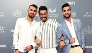 Fawzi Qatleesh, Ali El Arabi and Mahmoud Dagher attend Captains of Zaatari press briefing during the Ajyal Film Festival 2021. Pic: Eamonn M. McCormack/Getty Images for DFI