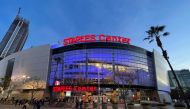 FILE PHOTO:A general overall view of the Staples Center exterior. Kirby Lee-USA TODAY Sports/File Photo
