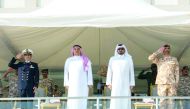 Deputy Prime Minister and Minister of State for Defence Affairs H E Dr. Khalid bin Mohamed Al Attiyah and President of Qatar Olympic Committee H E Sheikh Joaan bin Hamad Al Thani at the opening ceremony.  
