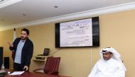 Director of the Fisheries Department at the Ministry of Municipality, Abdulaziz Al Dehaimi (right), during the training course.