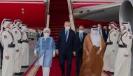 President of the Republic of Turkey H E Recep Tayyip Erdogan arrives at the Doha International Airport, yesterday.