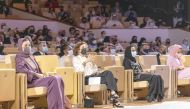 H H Sheikha Moza bint Nasser, Chairperson of EAA and UN Sustainable Development Goals Advocate, and other dignitaries participate in EAA plenary session at WISE 2021, yesterday. Pic: AR Al-Baker