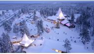 An aerial view shows the Santa Claus Village in the Arctic Circle near Rovaniemi, Finland, December 3, 2021. Picture taken with a drone. Reuters/Attila Cser