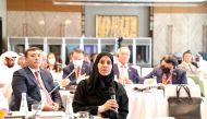 Deputy Speaker of Shura Council H E Dr. Hamda bint Hassan Al Sulaiti participating in a discussion as part of UNOCT activities.