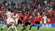 Egypt’s Amro El Soulia scores an own goal during the semi-final against Tunisia.