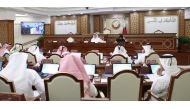 Deputy Speaker of the Shura Council H E Dr. Hamda bint Hassan Al Sulaiti and other officials attending the meeting to review the military retirement draft law yesterday.