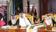 A file photo of Amir H H Sheikh Tamim bin Hamad Al Thani attending the 42nd session of the Supreme Council of the GCC in Riyadh, Saudi Arabia.