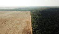 An aerial view shows deforestation near a forest on the border between Amazonia and Cerrado in Nova Xavantina, Mato Grosso state, Brazil July 28, 2021. Picture taken with a drone on July 28, 2021. REUTERS/Amanda Perobelli
