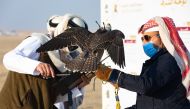 Participants at the 13th Qatar International Falconry & Hunting Festival (Marmi), which continues until January 29, 2022, in Sealine area near Mesaieed.