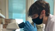 A student works in a QBRI lab.