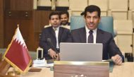 Permanent Representative of Qatar to Arab League H E Ambassador Salem Mubarak Al Shafi taking part in the emergency meeting, yesterday.
