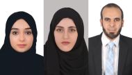 Haneen Khader, Digital Services Specialist at QU Library, Aisha Al Abdulla, Section Head of Digital Repository and Archives, Mohamed Zalat, Digital Services Specialist at QU Library.