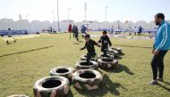 Children playing during a physical education session.