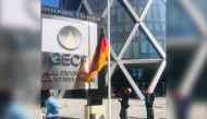 Ambassador of Germany to Qatar Dr. Claudius Fischbach raises the German flag at its new premises in Doha, yesterday. 
Pic: Ayeni Olusegun/The Peninsula