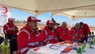 Secretary-General of QRCS Ali bin Hassan Al Hammadi with other official during the foundation stone-laying ceremony of ‘Al-Nasr Charitable Village’ in Syria.