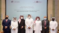 Officials of Qatar University (QU), and Qatar Leadership Centre (QLC) after signing the MoU.