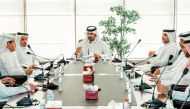 Minister of Culture H E Sheikh Abdulrahman bin Hamad Al Thani during a meeting with the Editors-in-Chief of local newspapers.