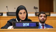 Minister of Social Development and Family H E Mariam bint Ali bin Nasser Al Misnad attending the 66th session of the UN Commission on the Status of Women.