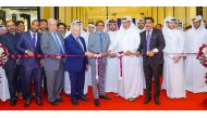 Sheikh Ali Abdulla A A Al Thani, Ambassador of Palestine to Qatar Munir Ghannam, and Vice-Chairman, Malabar Group Abdul Salam K P, with other officials inaugurating the Malabar Gold & Diamonds showroom in Tawar Mall.