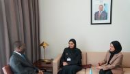 Minister of Social Development and Family H E Mariam bint Ali bin Nasser Al Misnad meeting President of the United Nations Economic and Social Council H E Collen Vixen