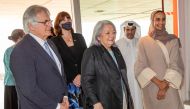 Governor General of Canada H E Mary May Simon with Vice-Chairperson and CEO of Qatar Foundation H E Sheikha Hind bint Hamad Al Thani during her visit to Education City, yesterday. 