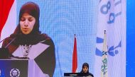 Deputy Speaker of the Shura Council H E Dr. Hamda bint Hassan Al Sulaiti speaking before the 144th General Assembly of the Inter-Parliamentary Union in Bali, Indonesia, yesterday.