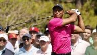 Tiger Woods of the U.S. tees off on the 4th during the first round REUTERS/Jonathan Ernst