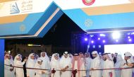 Minister of Culture H E Sheikh Abdulrahman bin Hamad Al Thani and Minister of State and Qatar National Library President H E Dr. Hamad bin Abdulaziz Al Kawari inaugurating the book fair at Souq Waqif yesterday. Pic: Salim Matramkot/The Peninsula