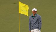 April 9, 2022 Scottie Scheffler of the U.S. reacts after chipping onto the 2nd green during the third round REUTERS/Brian Snyder