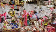 Specially-made Garangao baskets are up for sale at Souq Waqif.