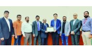 CV Rappai, Director and CEO, Video Home, receiving award from Jae Hong Son, Service Director, LG Electronics, Middle East and Gulf Service division, along with  Rohit Pandit, COO, Video Home and service team.